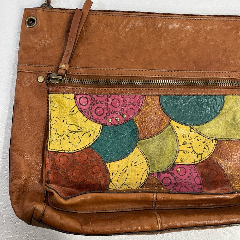 Fossil Key Multicolor Patchwork Leather Pocket Bo… - image 2